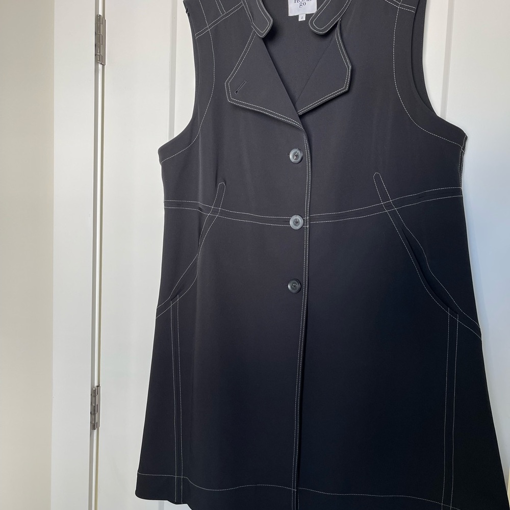 Black Tailored Button-Up Vest